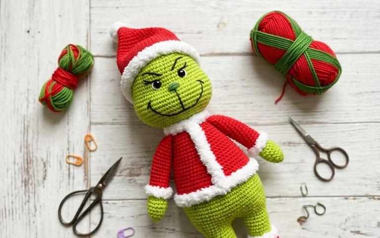 Grinch Amigurumi häkeln: Kostenlose Anleitung für Anfänger