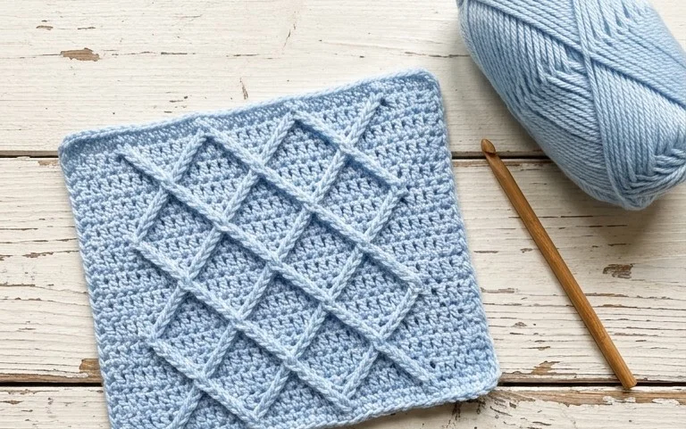 Diamond Waffle Stitch häkeln: Anleitung für Anfänger