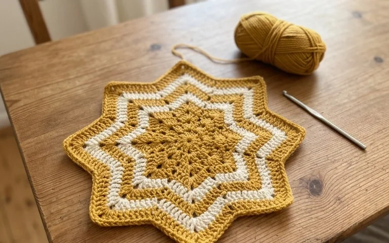 8-Point Star Granny Square: Kostenlose Anleitung & Video