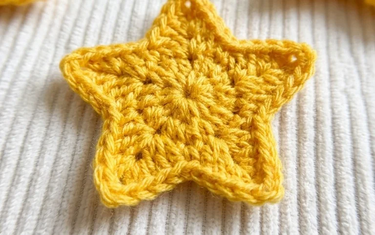 Free Crochet 4-Arm Star Emoji Appliqué Pattern - Crafting Happiness